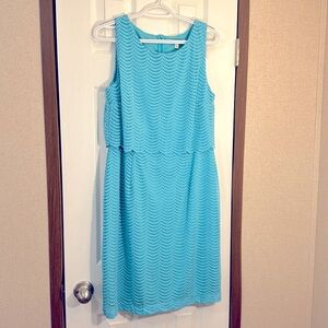Size 10 dress. Turquoise blue. Lined. Sleeveless